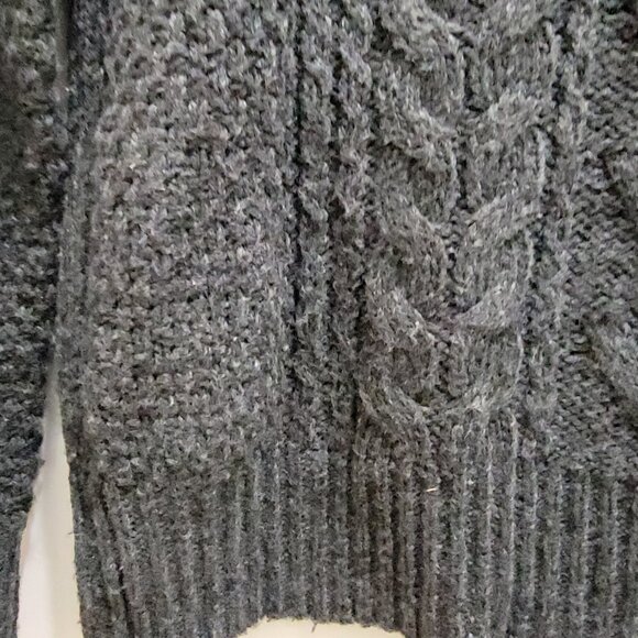 Roots Canada Melange Charcoal Gray Chunky Wool Blended Pullover Sweater XS Used - Picture 3 of 15